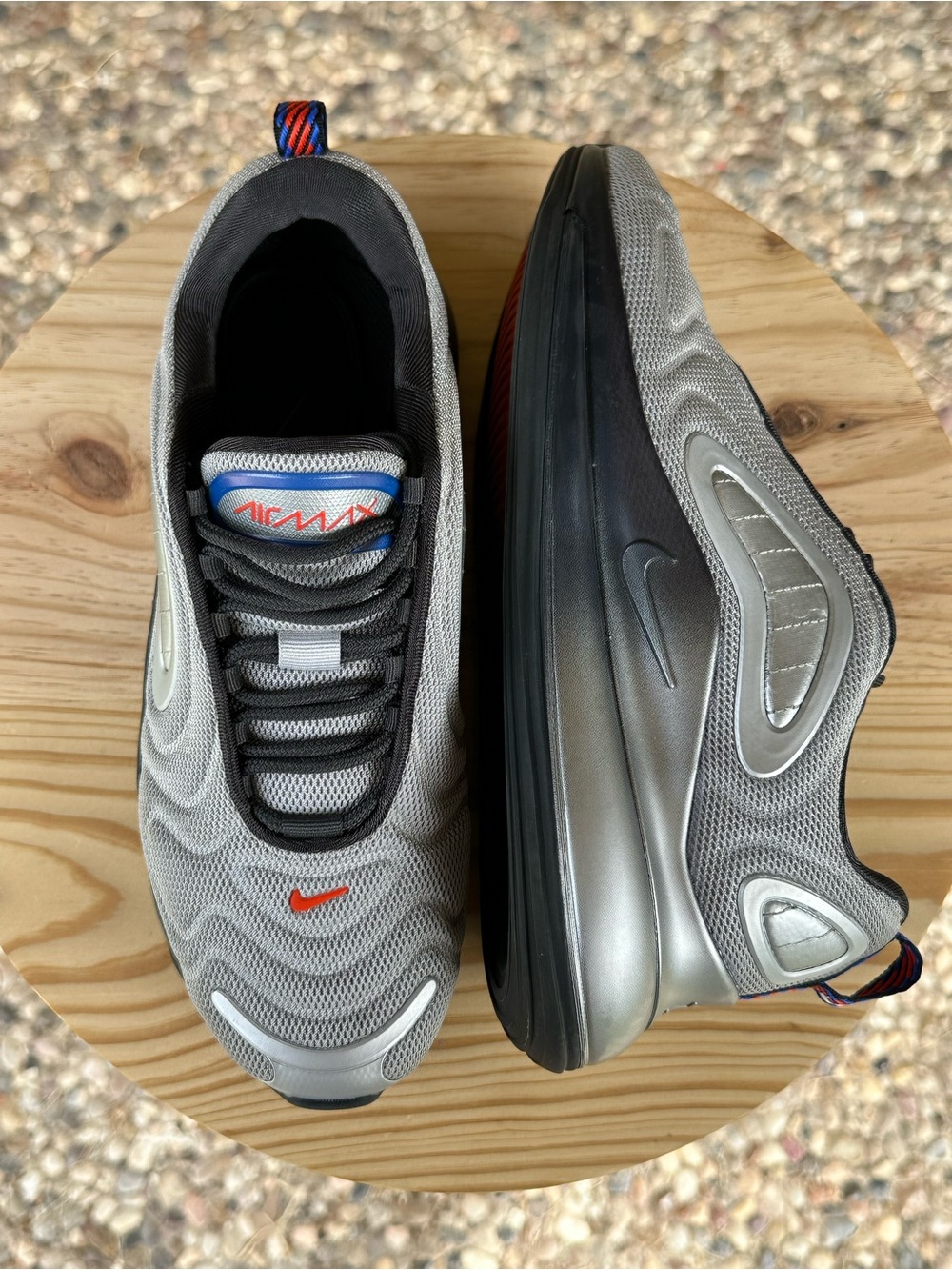 Nike Air Max 720 GS, Metallic Silver Cosmic Clay, AQ3196-012, Size 5.5Y, Wmns 7